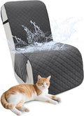 Recliner Sofa Covers 100% Waterproof Velvet L Shape Recliner Couch Covers for Dogs Pets Washable Anti Slip 1 Additional Couch Cover for Reclining Couch (Additional Seat, Dark Gray)