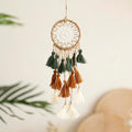 Artilady Small Dream Catcher for Cars - Bohemian Mini Dream Catchers for Cars Rear View Mirror Hanging Decoration (Green Brown)