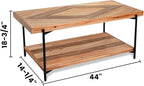 CONSDAN StoneCreek 4 Pieces Fir Living Room Table Set, Solid Fir Wood, Includes 65 inch TV Stand, Coffee Table& Two End Tables