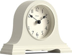 JONES CLOCKS® Speakeasy Mantel Clock | Classic Napoleon’s hat Design | Pale Cream | Contemporary Classic Style for Desk, Table, Shelf or Bedside