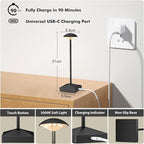 3 Pack 8.26in Black Small Cordless Table Lamps Rechargeable, Battery Operated Mini Lamp, Small Lamp Touch Portable Table Lights, LED Night Light for Bedside/Dining/Bar/Outdoor (Blcak-B)