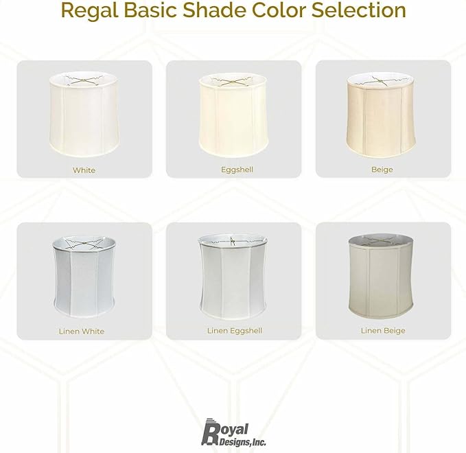 Royal Designs, Inc. BSO-719-16LNBG-2 Drum Basic Lamp Shade, 15 x 16 x 16, Linen Beige, 2-Pack