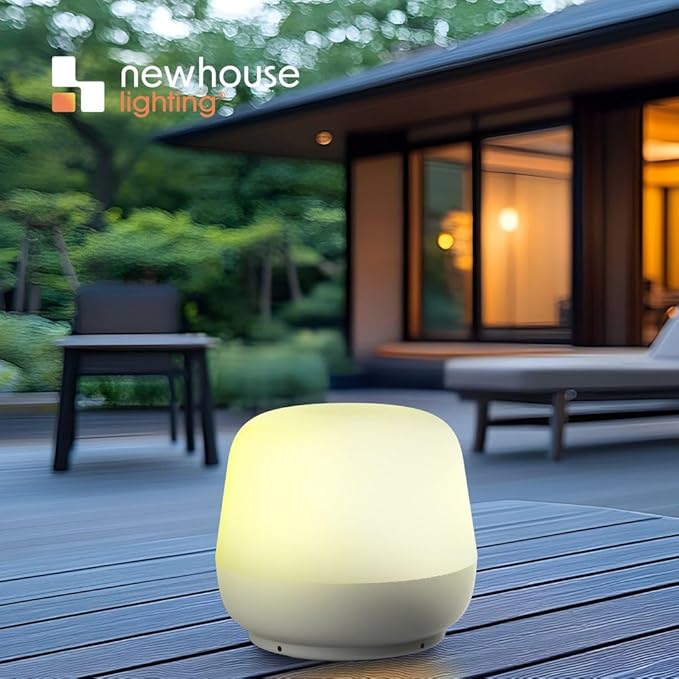 Newhouse Lighting Coco, White 2700K Dimmable Cordless USB-C Rechargeable Table Lamp NHTL-CO-WH, Cordless Desk Lamp for Living Room, Bedroom, Coffee Table, and Other Cozy Home Decor