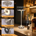 Rechargeable Cordless Table Lamp,Portable Outdoor Battery Operated LED Table Light Touch Control 3 Color Dimmable for Bedroom, Patio, Cofee,Dining Home,Restaurant&Living Room-Silver