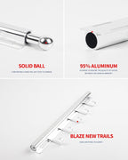 16.5 inch Valet Rod for Closets Pull Out Closet Valet Rod Slide Out Extra Long Silvery Valet Rods for Closets With 6 Hooks