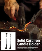 2Pcs Tall Iron Taper Candle Holder Tabletop Black Candlestick for Home Decor Candle Stand with Candle