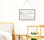 Bless this House as We Come and Go Sign Wood Plaque Wall Decor,Bless this House Wooden Hanging Sign Wall Pediments for Home Front Door Wall Decor