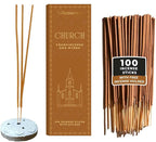 Folkulture Church Incense Sticks with Holder (100 Sticks) | Frankincense & Myrrh Catholic Incense Stick for Prayer|No Charcoal, Non Toxic, 45 Min Burntime Insence-Sticks for Christian Gifts for Women