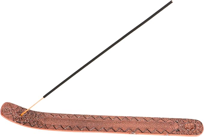 Hosley Antique Copper Aluminium Incense Holders. 9.5-Inch-Long Holder, Rich Antique Copper Finish Adding Rustic Charm to Any Room, Perfect for Home Ambiance and Décor