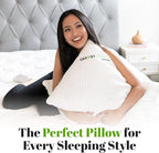 GhostBed Shredded Memory Foam Pillow with Adjustable Gel and Cooling Breathable Cover - King Size Shredded Pillows CertiPUR-US Certified 2-Pack