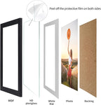Lyeasw 8x10 Picture Frame Black Set of 15, Display Pictures 8x10 with Mat or 9x11 without Mat, Multi Photo Frames for Wall or Tabletop