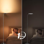 36W LED Floor Lamp, Super Bright Standing Lamp, Modern Stepless Dimmable Torchiere Tall Lamp with Remote Control, 350°Rotating Head Reading Floor Lamp for Living Room, Bedroom, Office