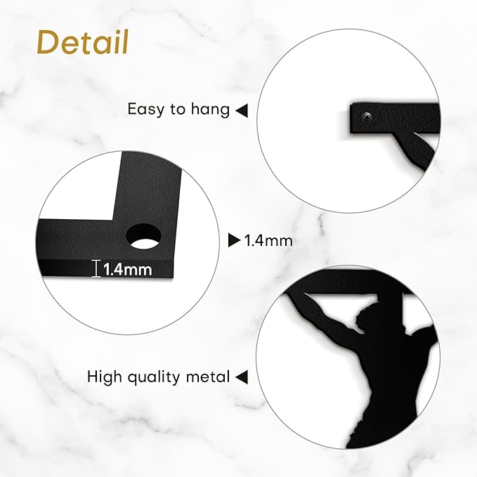 SIGNLEADER Metal Wall Art Decor A Men on Cross Minimalist Modern Abstract Wall Sculpture Hangings Home Decoration for Living Room, Bedroom, Bathroom, Kitchen, Outdoor - 36" Black