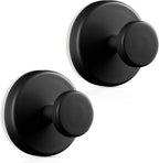 OUTXE Wreath Hanger for Front Door, Heavy Duty Suction Cup Reef Hook for Glass Window/Over Door/Outdoor, Christmas/Thanksgiving/Halloween/July 4th/Easter/Valentine/Fall/Summer/Spring (Black, 2-Pack)