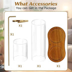 2 in 1 Incense & Candle Holder, 2 in 1 Incense Holder for Sticks with Glass Ash Catcher, Solid Wood Multifunctional Incense Burner, Home Incense Holder, Incense Stick Base (color1)