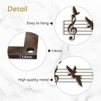 SIGNLEADER Metal Wall Art Decor Music Notes and Birds Modern Abstract Wall Sculpture Hangings Home Decoration for Living Room, Bedroom, Bathroom, Kitchen, Outdoor - 18" Bronze