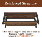 BON AUGURE Entryway Bench with Storage, 2 Tier Wood Metal Shoe Bench, Storage Benches for Bedroom, Entrance, Hallway, Mudroom, Indoor (47 inch Wide, Rustic Oak)