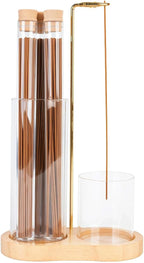 Incense Holder with Ash Catcher,2 in 1 Incense Burner for Sticks,Wooden Anti-ash Incense Stand Set with 3 Acrylic Tubes Birthday Gift for Women Mother Girl Friend Meditation Yoga Spa Home Office