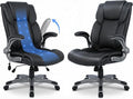 COLAMY Ergonomic Executive Office Chair, High Back Desk Chair with Adjustable Lumbar Support, Flip-Up Armrests & Thick Seat Cushion, 90°–110° Reclining Computer Chair for Home Office,Set of 2