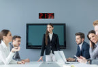 17.3'' Huge Digital Wall Clock, Home Gym Interval Workout Timers, with Countdown, Stopwatch, 7-Color Light, 8-Alarms, Calendar/Temperature Display, for HIIT/Tabata/FGB/EMOM (Red)