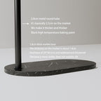 clothes rack,Modern clothing racks for hanging clothes,7-shaped coat rack Freestanding with Stable Oval Marble Base and 2 Hooks,small garment rack for Jackets, Coats, Hats(black)