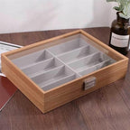 Eyeglass Sunglass Storage Box 8 Slot Wooden Glasses Display Case Organizer Jewelry Holder Collection