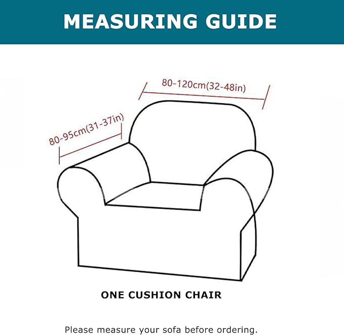 KRFOONN 2 Piece Chair Covers Printed Sofa Covers Couch Covers Washable Armchair Sofa Couch Slipcover Furniture Protector with Elastic Bottom for Living Room (Armchair, 15), Small