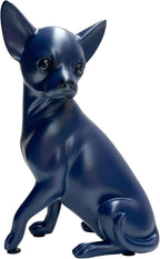 Dog Statue Blue Gifts, Wall Art Shelf Décor Accents Chihuahua Sculpture, Abstract Handcrafted Collectible Animal Dog Figurines for Home Office, Bookshelf, Coffee Table Décor-Blue