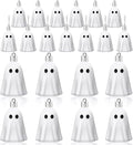 JULMELON 24Pcs Halloween Hanging Ornaments White Ghost Decorations Halloween Tree Decoration Mini Ghost Ornaments for Home Party Decor