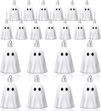 JULMELON 24Pcs Halloween Hanging Ornaments White Ghost Decorations Halloween Tree Decoration Mini Ghost Ornaments for Home Party Decor