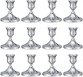 12 Pcs Silver Taper Candle Holders Vintage Candlesticks Holder for Home Decor Table Centerpiece Dining Party Festival Decorations (Sliver)