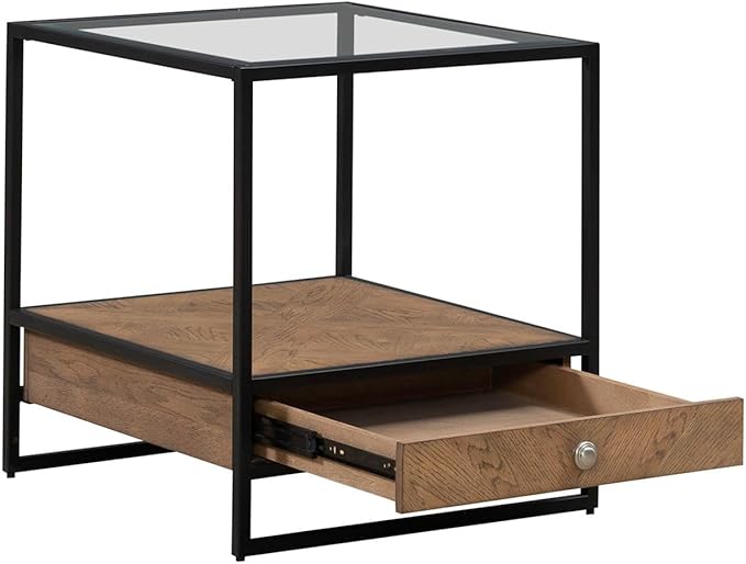 Liberty Furniture Bedford Drawer End Table for Living Room - Weathered Oak