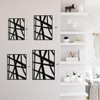 SIGNLEADER Metal Wall Art Decor Abstract Black Line Minimalist Modern Abstract Wall Sculpture Hangings Home Decoration for Living Room, Bedroom, Bathroom, Kitchen, Outdoor - 30" Black
