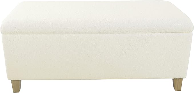 HomePop Sherpa Storage Bench - Cream