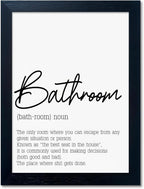 Boswaydeco Bathroom Decor Wall Art Black and White Bathroom Artwork Small Modern Toilet Rules Canvas Print for Guest Washroom