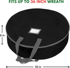 Primode Heavy Duty Christmas Wreath Storage Bag 36"- Garland Wreaths Container with Handles - Durable 600D Oxford Polyester Material Big Xmas Holiday Wreaths Storage Holder 36” Case