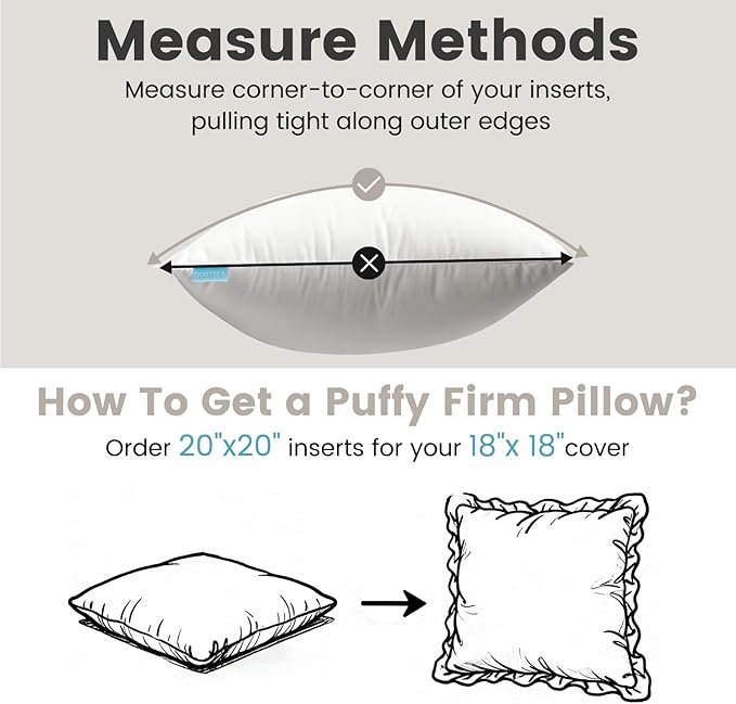 QUIETSEA 14x14 Pillow Inserts, 2 Pack Down Alternative Throw Pillow Inserts, Fluffy Soft Square Decorative Pillows for Bed, Couch and Sofa