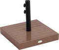Outsunny Square Patio Umbrella Base, 42 lbs. Concrete Heavy Duty Umbrella Base with Holder for 1.25"/1.5" Poles for Outdoor, Lawn, Poolside, Coffee