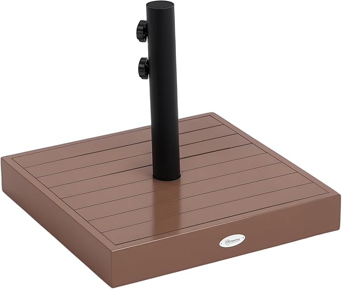 Outsunny Square Patio Umbrella Base, 42 lbs. Concrete Heavy Duty Umbrella Base with Holder for 1.25"/1.5" Poles for Outdoor, Lawn, Poolside, Coffee