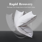 Flat Feather Down Pillows Pillows for Sleeping Queen Size Set of 1, Thin Hotel Pillow 1 Pack with Airyfil™ Fillings, Soft Bed Pillow for Stomach, Back Sleepers, Soft, 20×30 in.