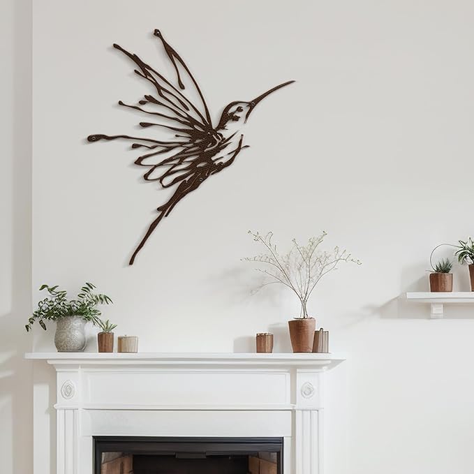SIGNLEADER Metal Wall Art Decor Flying Bird Minimalist Modern Abstract Wall Sculpture Hangings Home Decoration for Living Room, Bedroom, Bathroom, Kitchen, Outdoor - 18" Bronze
