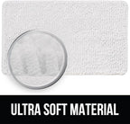 KANGAROO Bathroom Rugs, Chenille Soft Absorbent Bath Rug, Shaggy Shower Mat, Quick Dry Machine Wash Bathmat, Plush Carpet Mats for Tub, Bathtub and Room Home Decor Accessories, 42x24, White