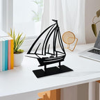 Metal Sailboat Table Decor, Sailing Tabletop Decor, Coastal Sea Metal Decor, Sailboat Decoration, Sail Boat Art Work, Nautical Decoration for Living Room Bookshelf
