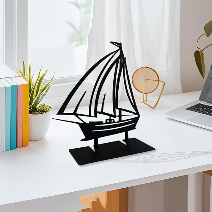 Metal Sailboat Table Decor, Sailing Tabletop Decor, Coastal Sea Metal Decor, Sailboat Decoration, Sail Boat Art Work, Nautical Decoration for Living Room Bookshelf