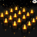 Black Ambience Kit - 24 Pack Premium LED Tea Lights for Modern Home Decor, Memorial Services & Dark Themed Parties (Black Base, 24 Pack)