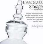 3-Pack Glass Apothecary Jars with Lids – Decorative Candy Storage Containers for Wedding, Buffet, Kitchen (H: 9", 12.5", 14")