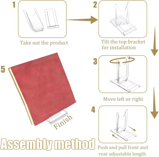 20 Packs Acrylic Comic Book Display Stand, Adjustable Clear Display Holder Easel Collector Stand for Home Office Comic Magazine Postcard Art DVD Album Jewelry Pictures Platter