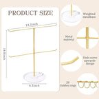 Metal Claw Clip Organizer, 2-Tier Hair Clip Holder Stand with Tray, Hair Clip Storage Display Rack with 20 Golden Rings, Hair Accessories Organizer Room Decor for Women and Girls