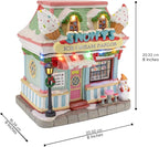 Snowy's Ice Cream Parlor Porcelain Christmas Village with LED Lights