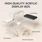 Acrylic Nesting Risers Display Stands Cube Boxes with Hollow Bottoms 6Pcs Clear Acrylic Boxes for Display (Clear)